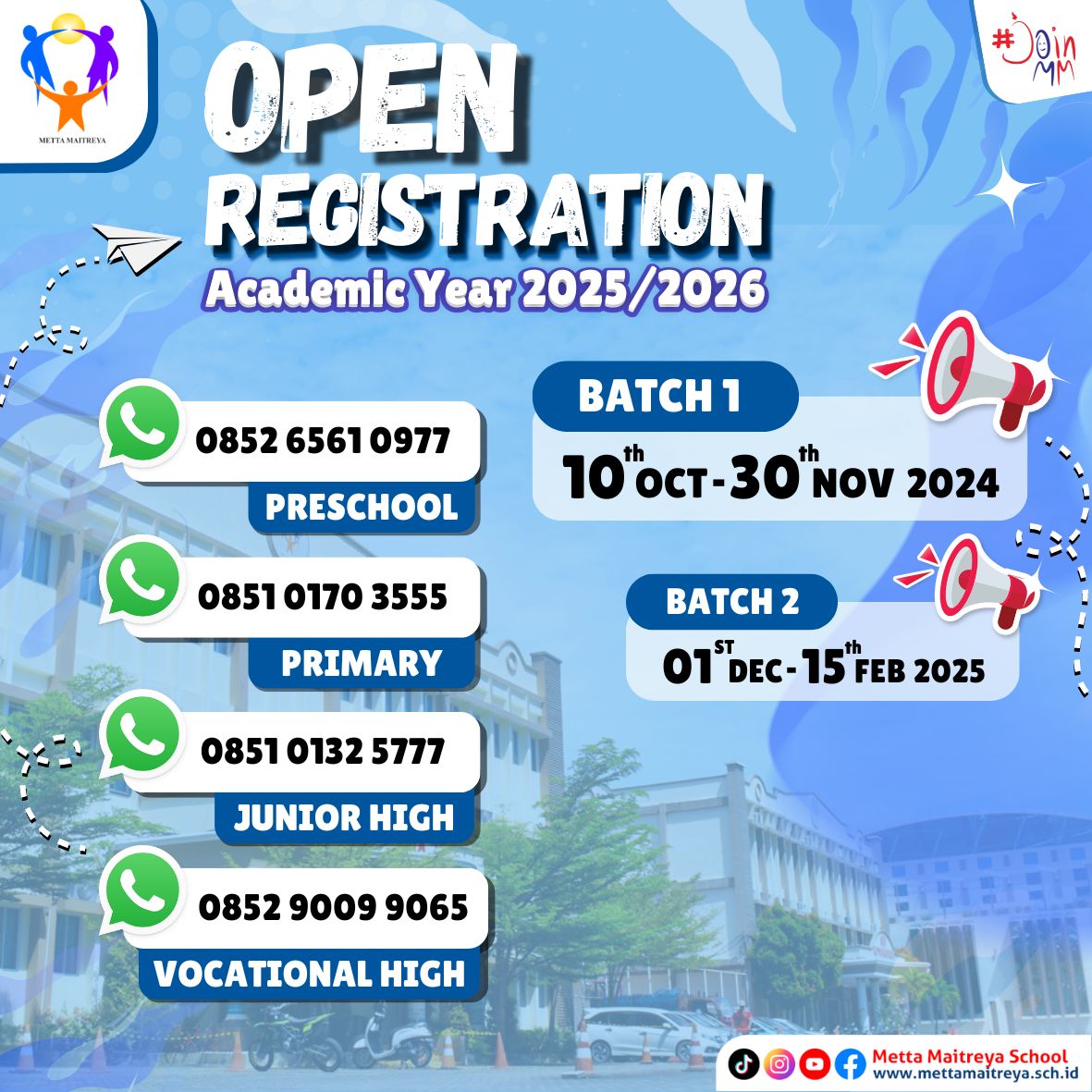 Open Registration Academic Year 2025-2026